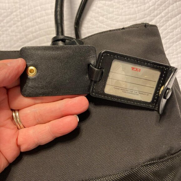 TUMI Larkin Hayes Triple Compartment Tote Bag Black Gold Travel Career Computer - Picture 15 of 16